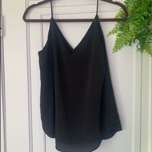 Express black satin blouse